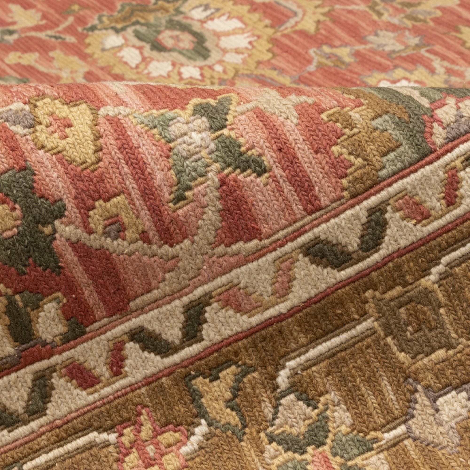 Price and Buy Authentic Persian Wool Kilim Rug Handwoven in Fars Bordered Salmon - Image 7