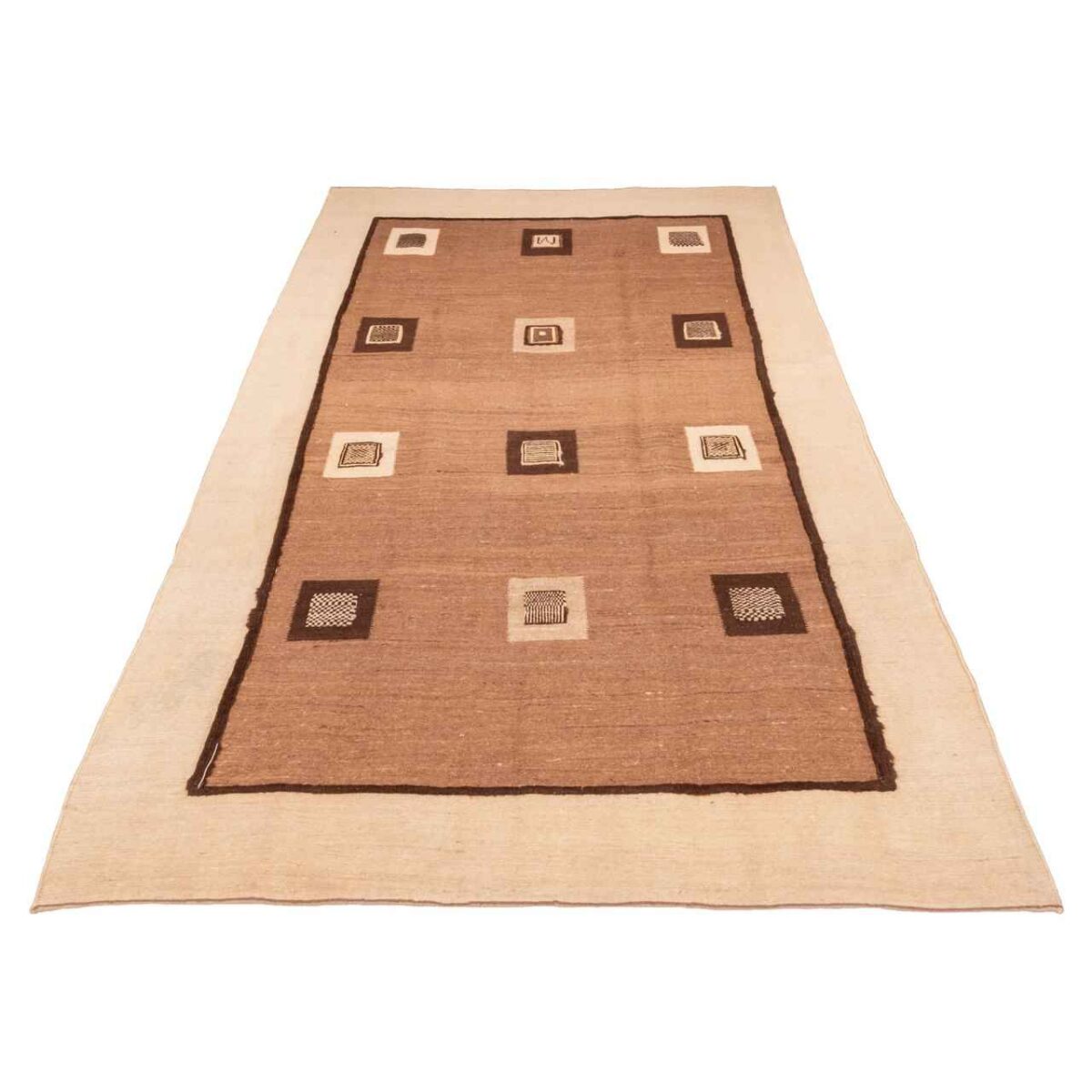 Price and Buy Authentic Persian Wool Kilim Rug Handwoven in Fars Brown - Image 3