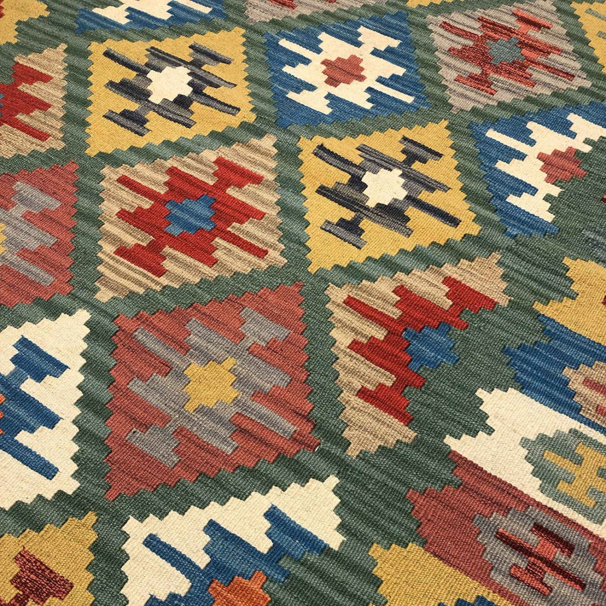 Price and Buy Authentic Persian Wool Kilim Rug Handwoven in Firuzabad Qashqai - Image 3