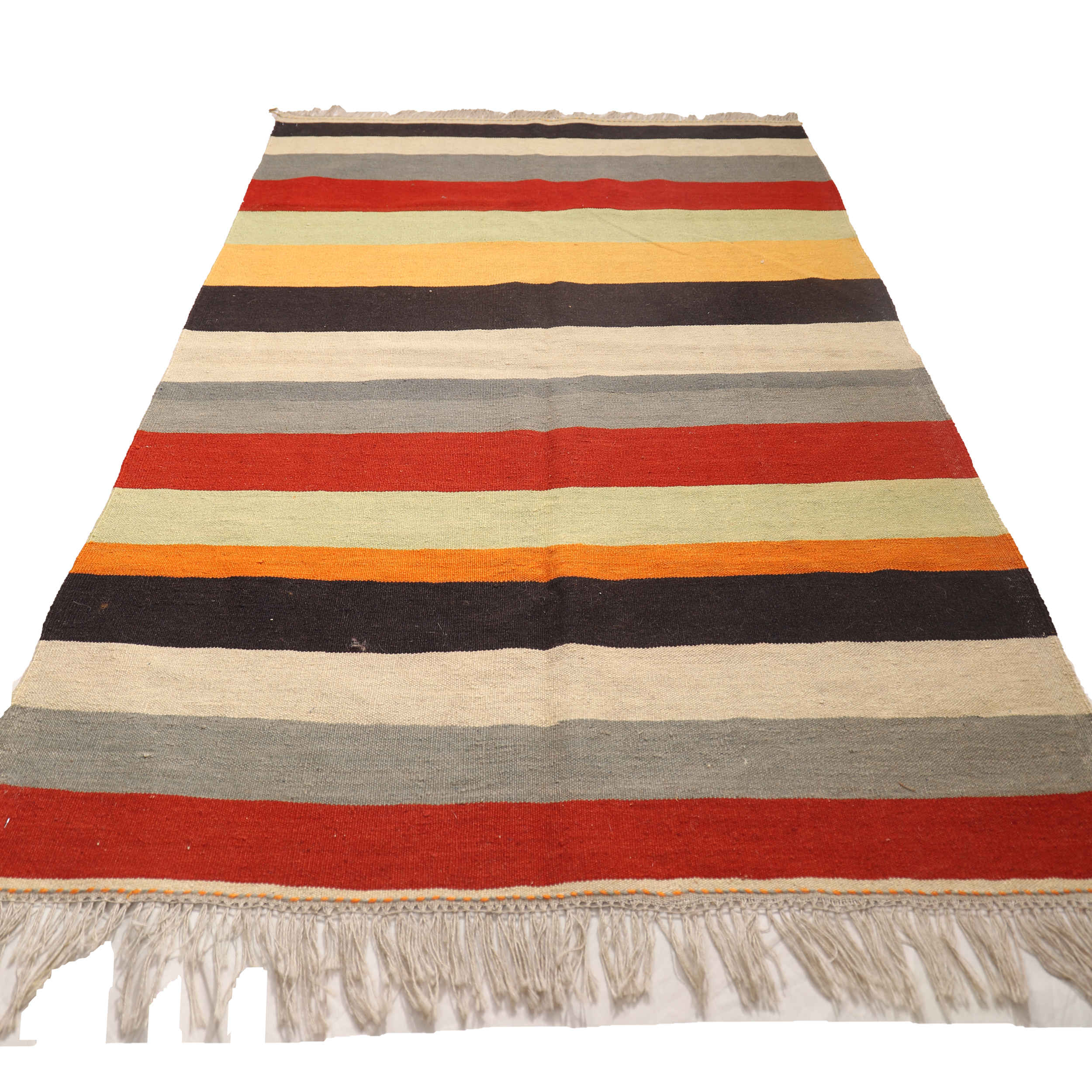 Price and Buy Authentic Persian Wool Kilim Rug Handwoven in Isfahan Striped - Image 3