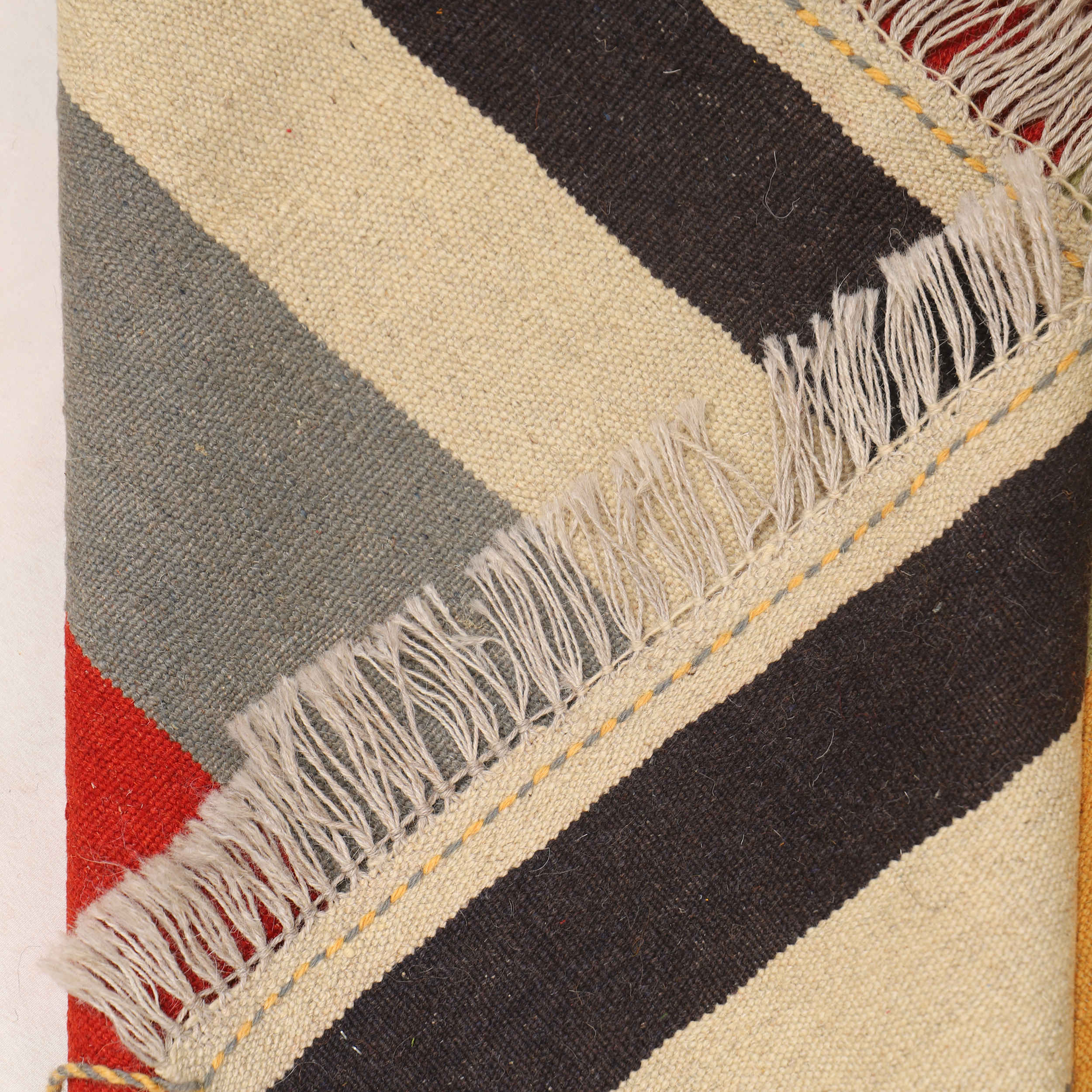Price and Buy Authentic Persian Wool Kilim Rug Handwoven in Isfahan Striped - Image 6
