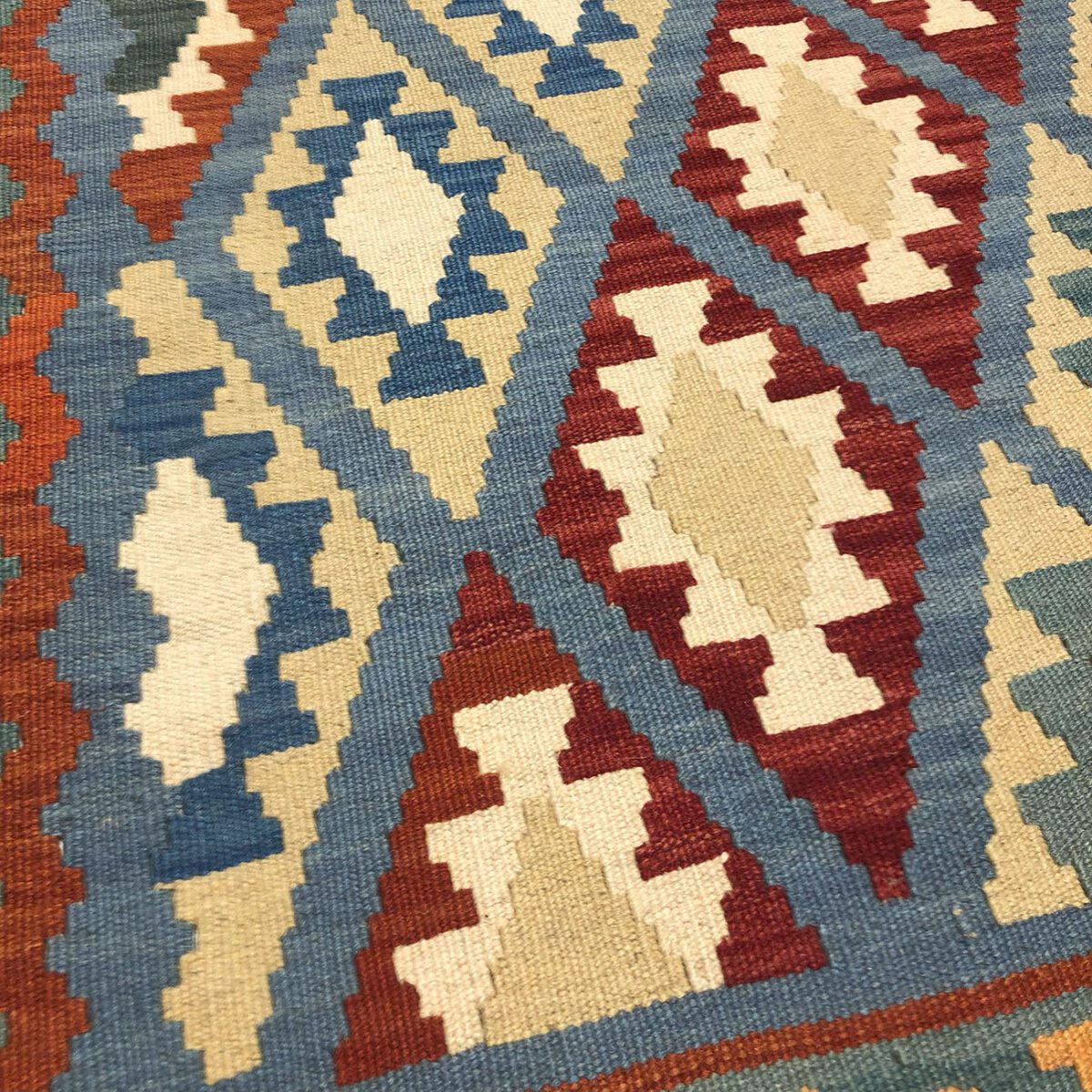 Price and Buy Authentic Persian Wool Kilim Rug Traditionally Handwoven in Firuzabad Geometric - Image 3