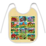Price and Buy Baby Bib Animal Kingdom Illustrated with Tie Strap