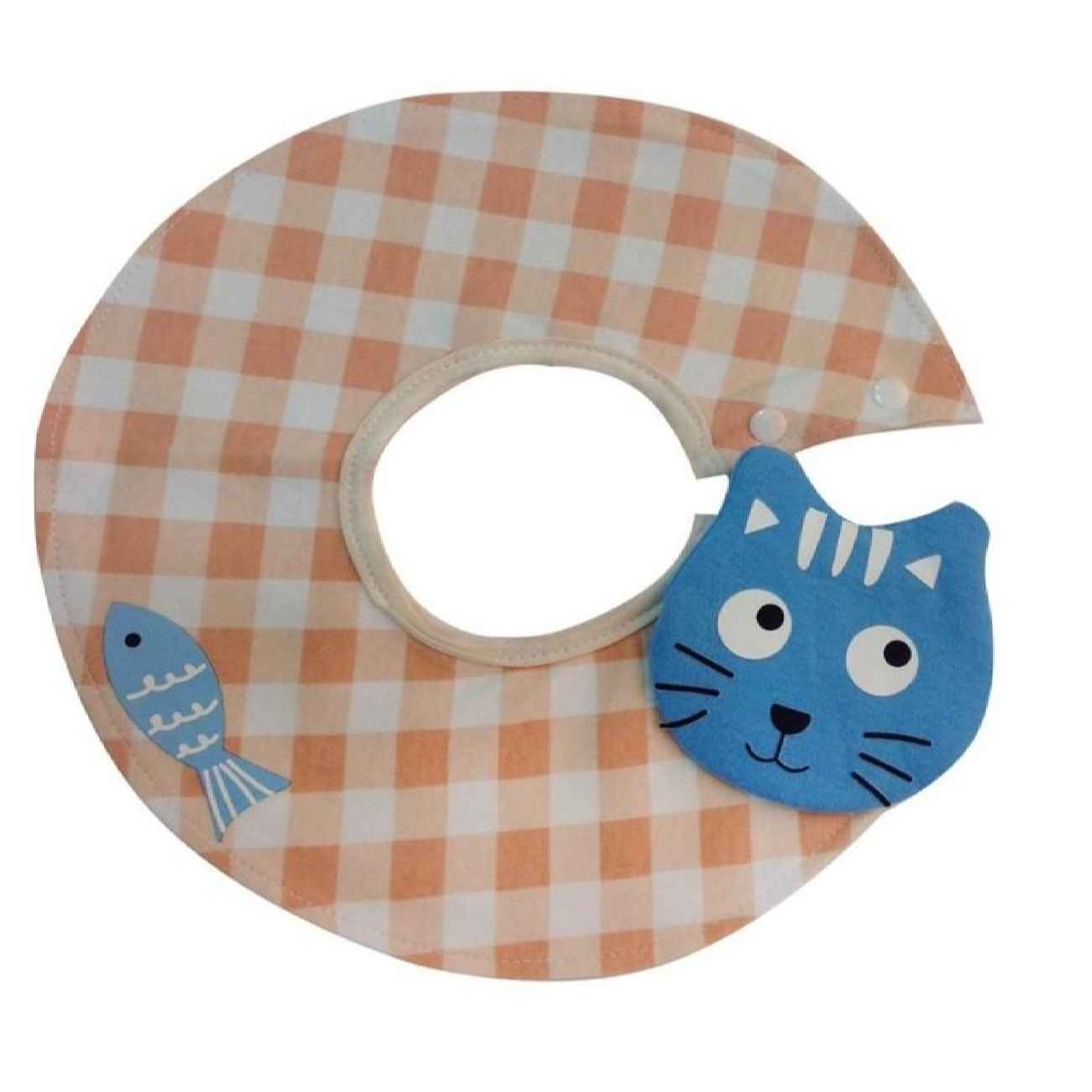 Price and Buy Baby Bib Charming Checkered with Cute Cat Applique and Fish Detail_6902371ab8ed4.jpeg Price and Buy Baby Bib Charming Checkered with Cute Cat Applique and Fish Detail - Image 4
