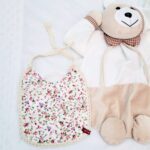 Price and Buy Baby Bib Delicate Floral Print  with Crochet Lace Edging