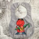 Price and Buy Baby Bib Gangster Dino Dinosaur Pattern with Snap Closure