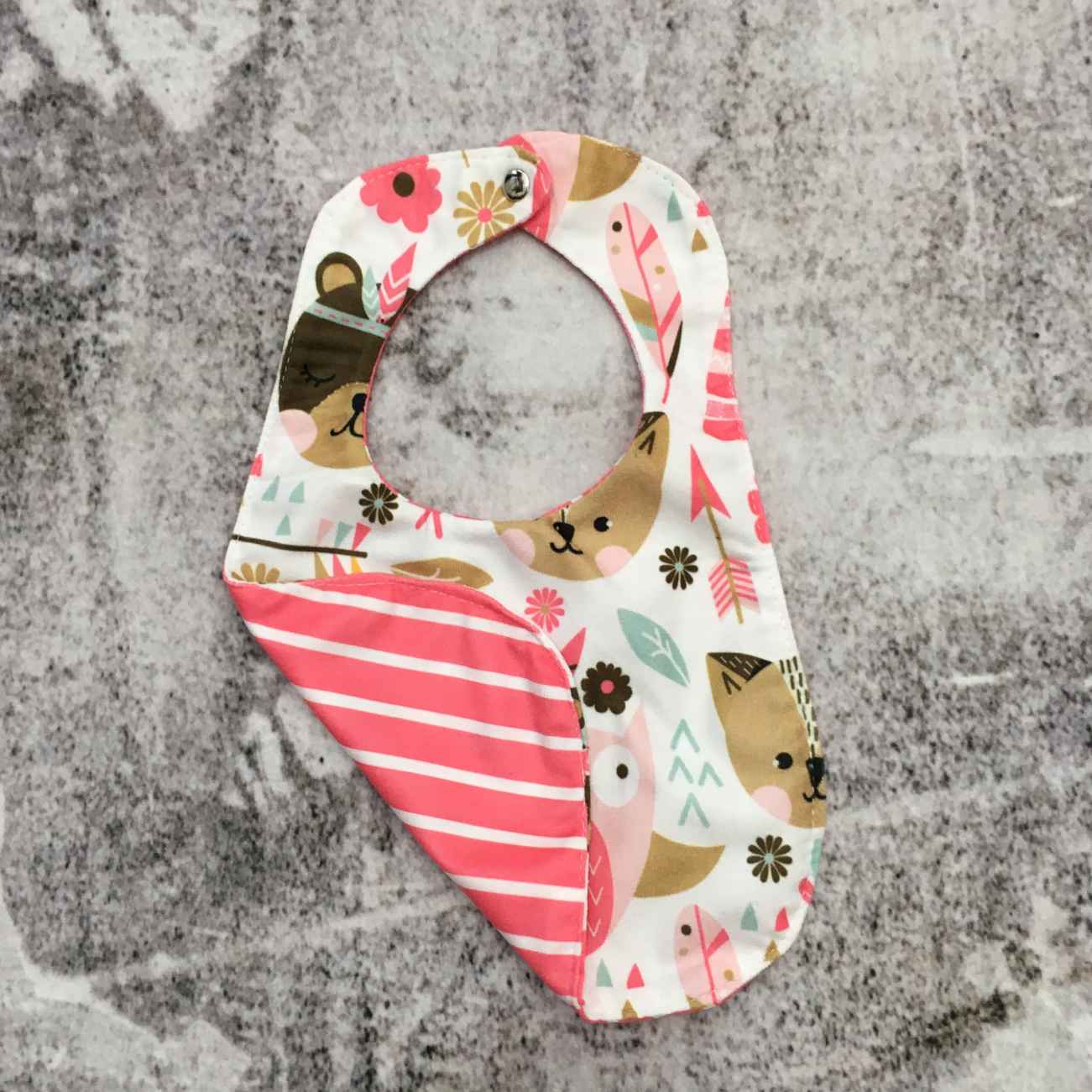 Price and Buy Baby Bib Woodland Creature with Feather and Floral Detail_690238126c91e.jpeg Price and Buy Baby Bib Woodland Creature with Feather and Floral Detail - Image 3