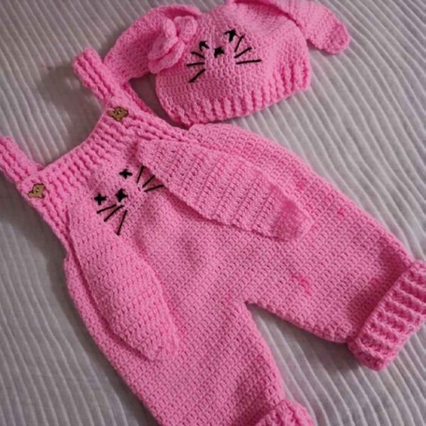 Price and Buy Baby Girl Sleeveless Jumpsuit Crocheted Bunny Set Hat