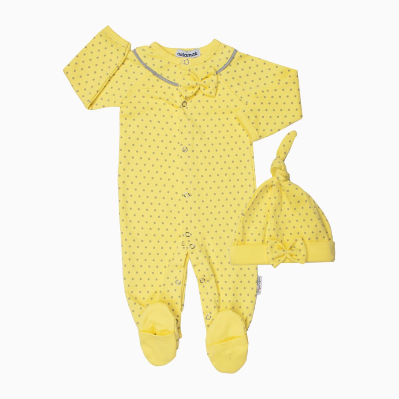 Price and Buy Baby Jumpsuit with Attached Socks & Hat Set, Lemon Yellow Color