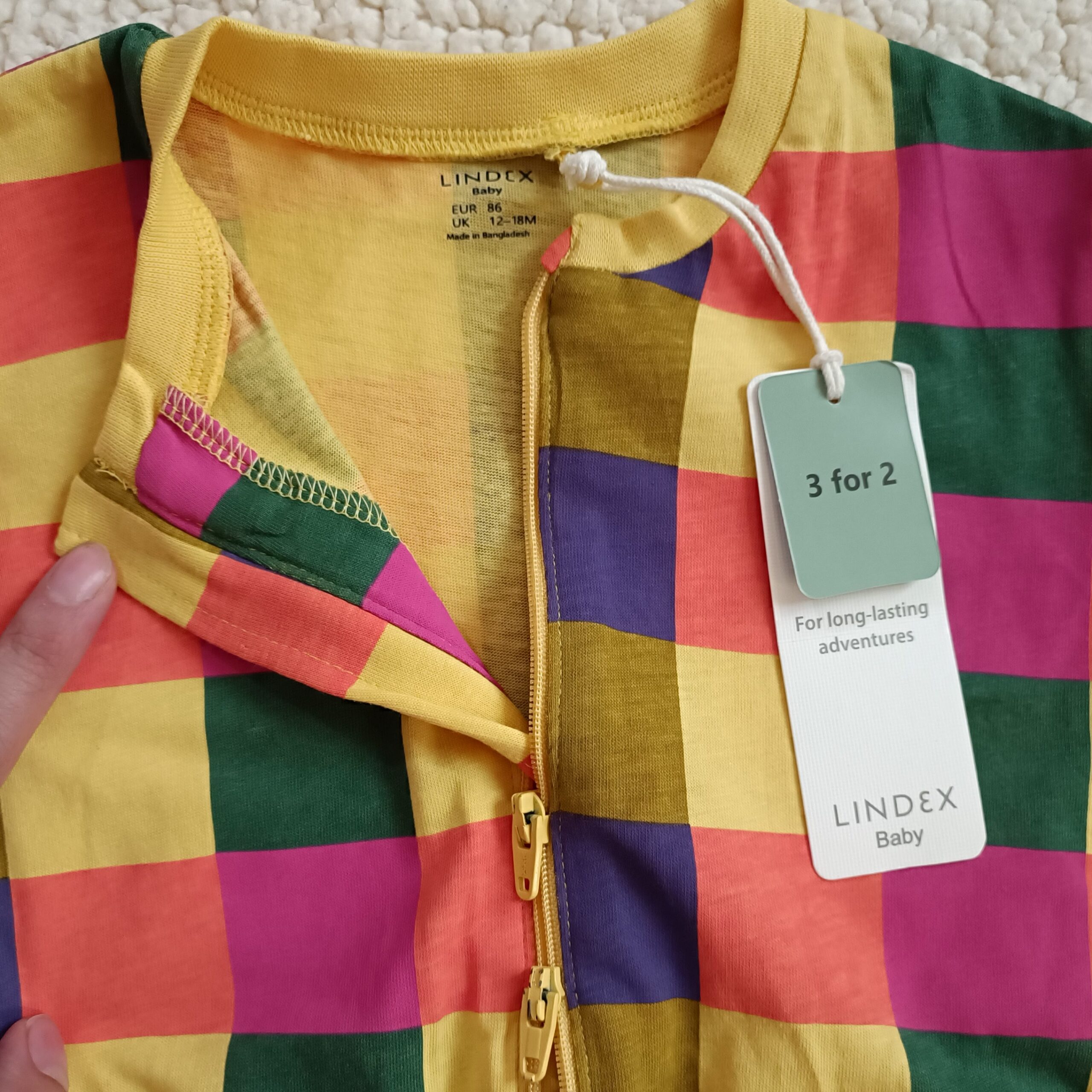 Price and Buy Baby Long Sleeve Jumpsuit Vibrant Squares Soft Cotton_69023a6a7e3d5.jpeg Price and Buy Baby Long Sleeve Jumpsuit Vibrant Squares Soft Cotton - Image 3