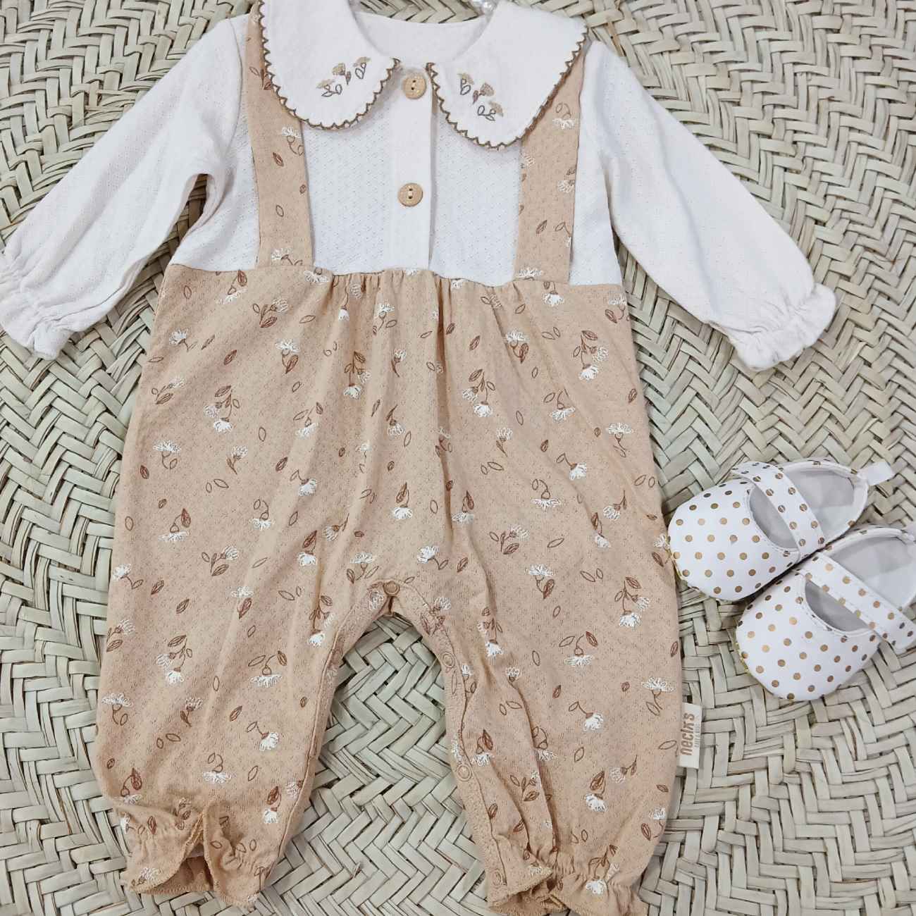 Price and Buy Baby Long Sleeve Jumpsuit with Floral Pattern_6902614ba48e0.jpeg Price and Buy Baby Long Sleeve Jumpsuit with Floral Pattern - Image 1