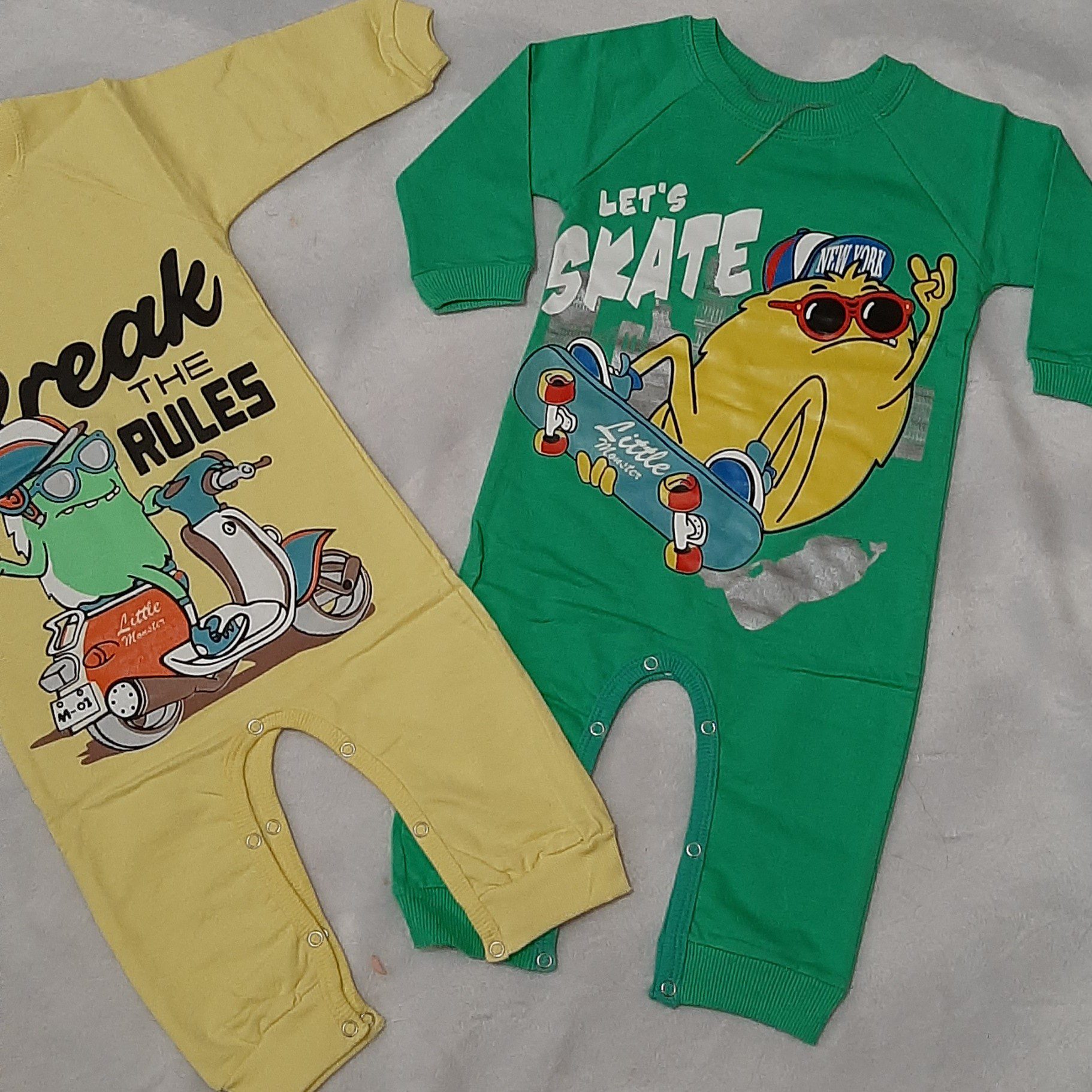 Price and Buy Baby Long Sleeve Jumpsuit with Little Monster Skate Pattern_69023997702ab.jpeg Price and Buy Baby Long Sleeve Jumpsuit with Little Monster Skate Pattern - Image 1