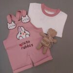 Price and Buy Baby T-shirt and Jumpsuit Set with Cute Rabbit Pattern - Image 3