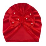 Price and Buy Baby Turban – Cute and Stylish Red Bow Tie Pearl Model , Warm and Comfortable