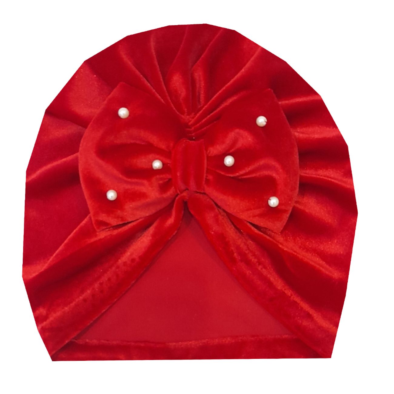 Price and Buy Baby Turban – Cute and Stylish Red Bow Tie Pearl Model , Warm and Comfortable_6901ae5d5cd21.jpeg Price and Buy Baby Turban – Cute and Stylish Red Bow Tie Pearl Model , Warm and Comfortable - Image 1