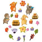 Price and Buy Baby Wooden Wall Sticker with Happy Animals Design for Nursery Room