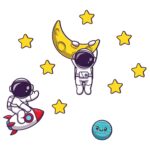 Price and Buy Baby Wooden Wall Stickers with Astronaut Design