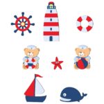 Price and Buy Baby Wooden Wall Stickers with Sailor Bear Design
