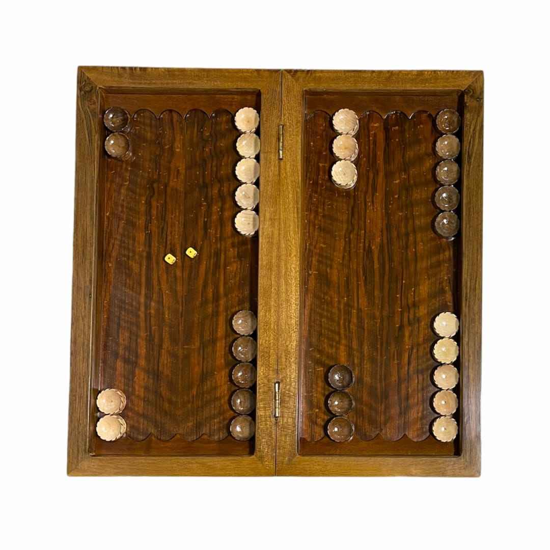 Price and Buy Backgammon Board Handcrafted with Intricate Floral on Walnut Wood - Image 4