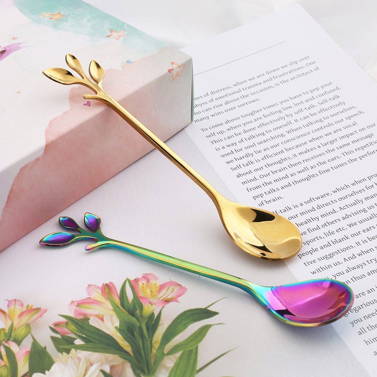 Price and Buy Bar Spoon with Artisan Leaf Design Set of 2 Pieces - Image 3