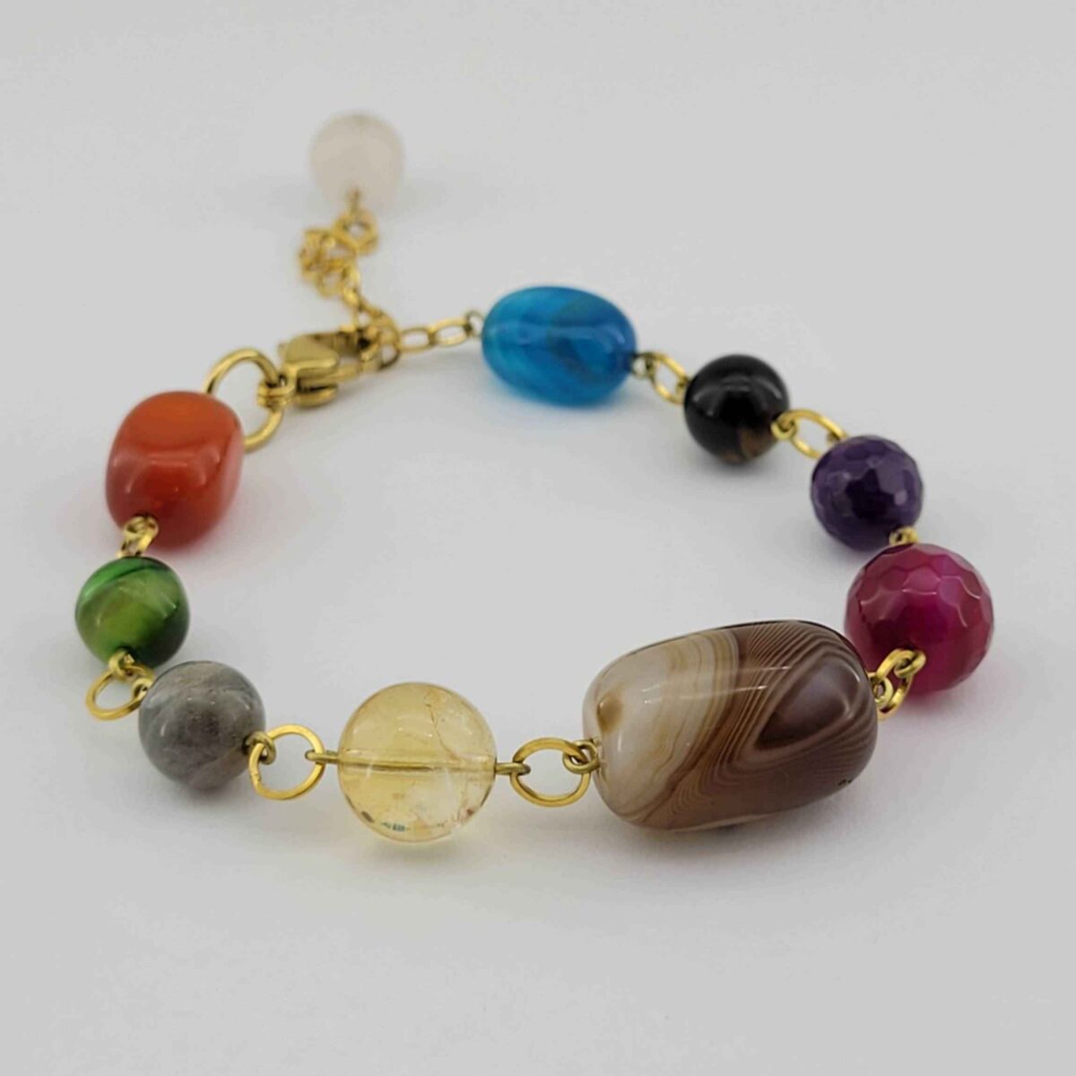 Price and Buy Beaded Bracelet for Women – Amethyst & Agate Chakra Gemstones