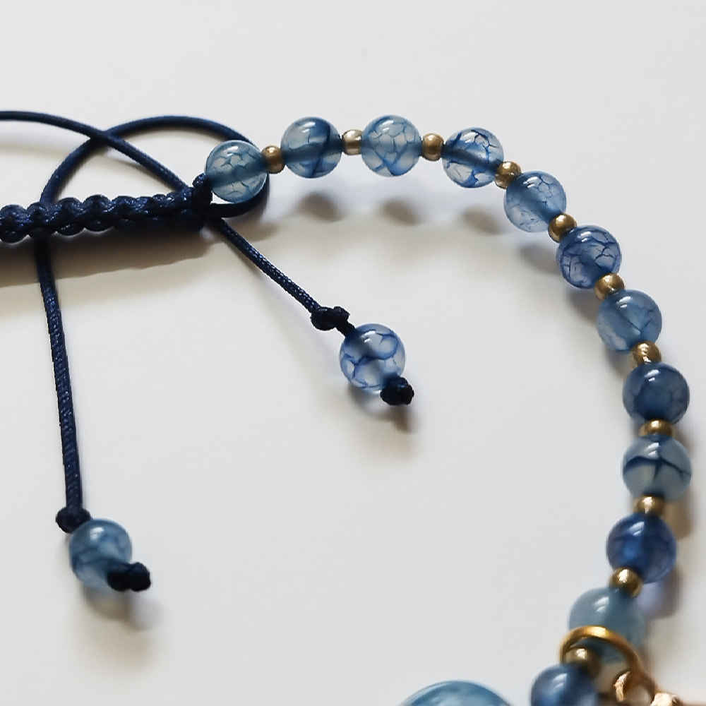 Price and Buy Beaded Bracelet for Women – Blue Hamsa Design - Image 3