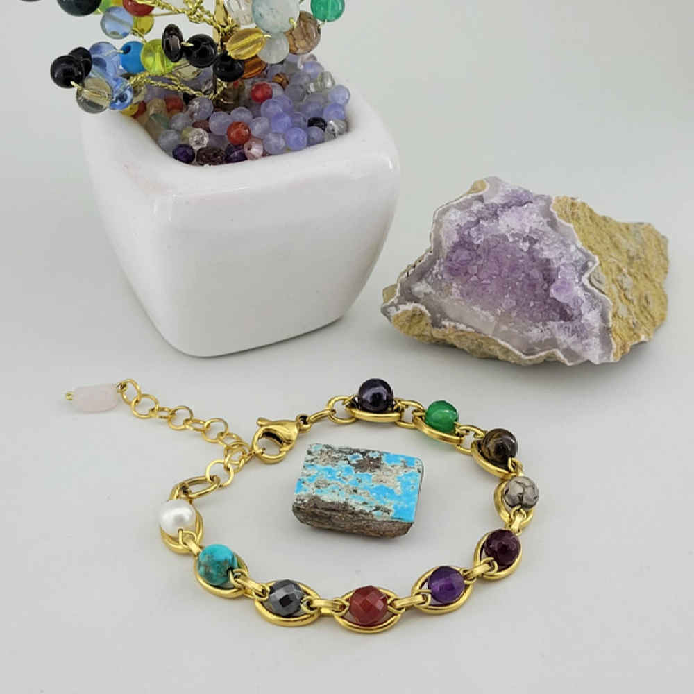 Price and Buy Beaded Bracelet for Women – Chakra Stones Design - Image 3