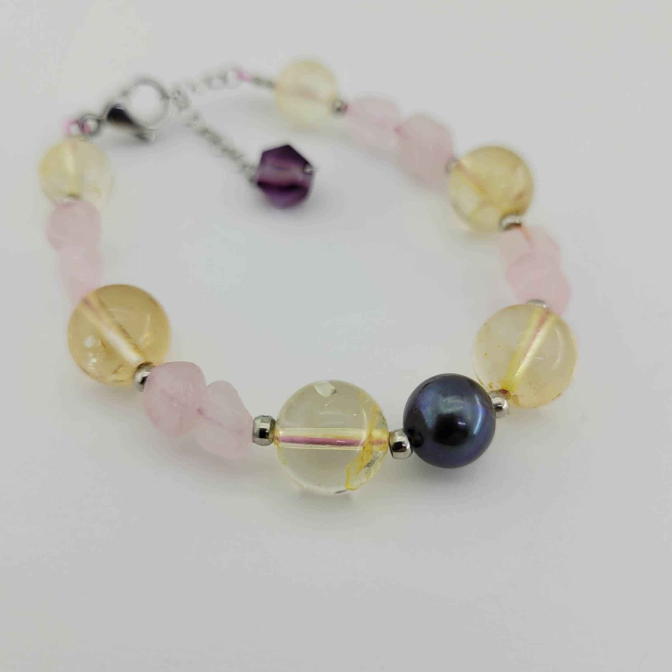 Price and Buy Beaded Bracelet for Women – Citrine and Rose Quartz Gemstones