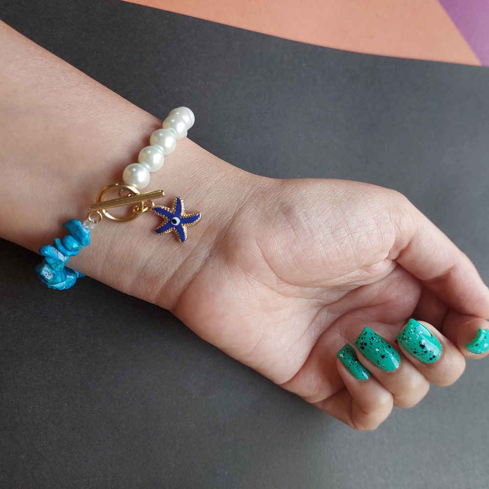Price and Buy Beaded Bracelet for Women – Evil Eye Coral - Image 3