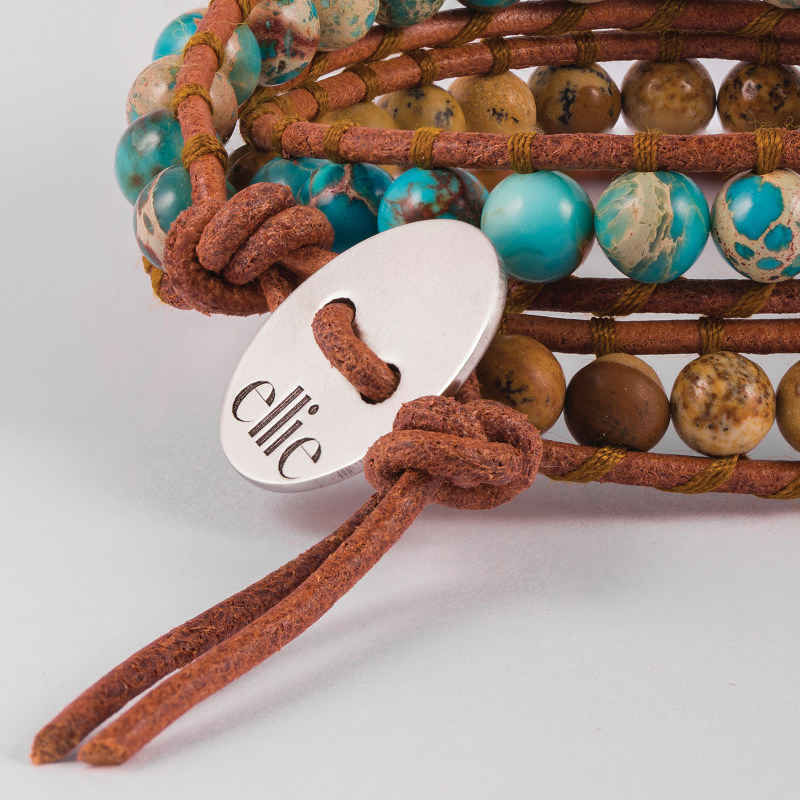 Price and Buy Beaded Bracelet for Women – Leather & Turquoise Design - Image 4