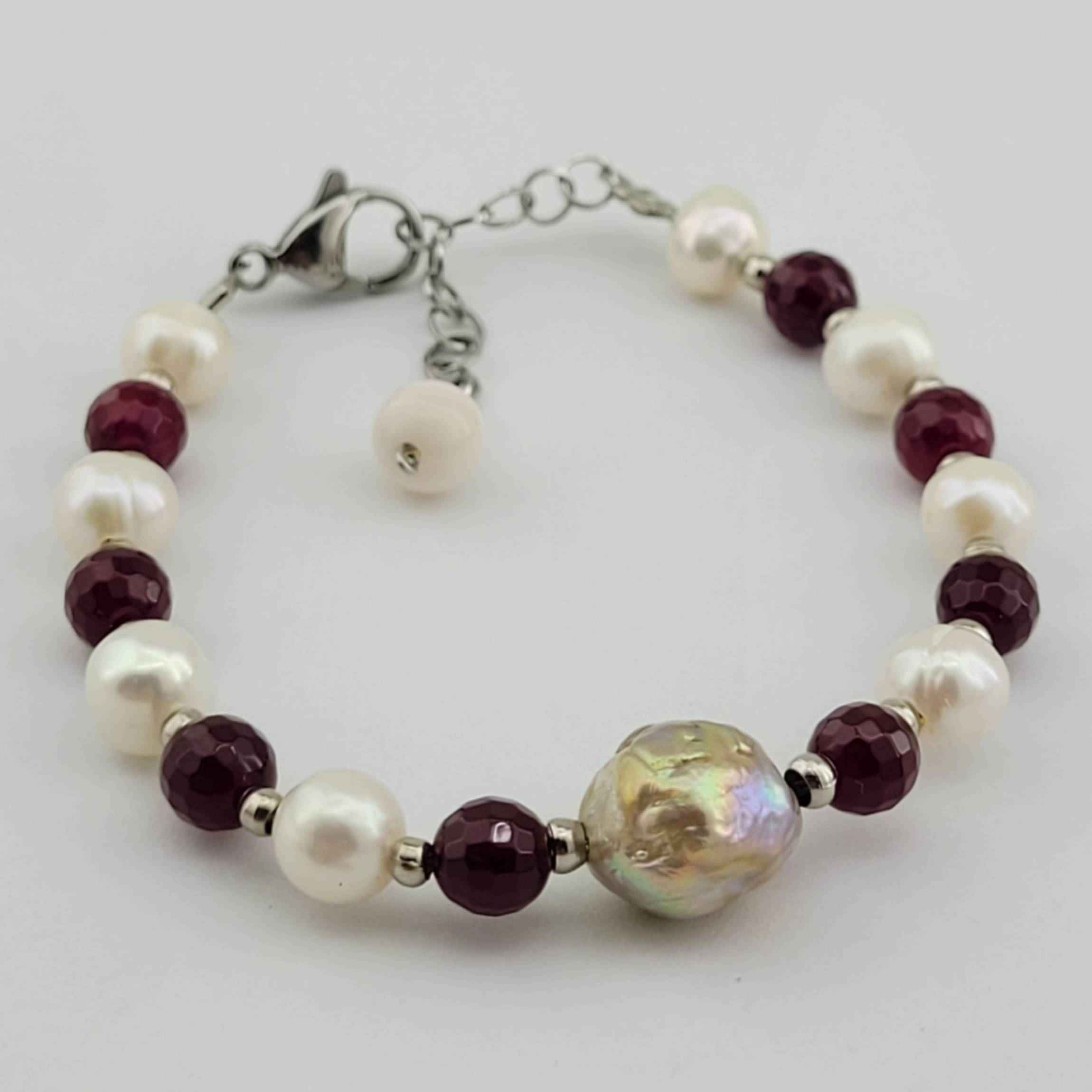 Price and Buy Beaded Bracelet for Women – Pearl & Agate Gemstones