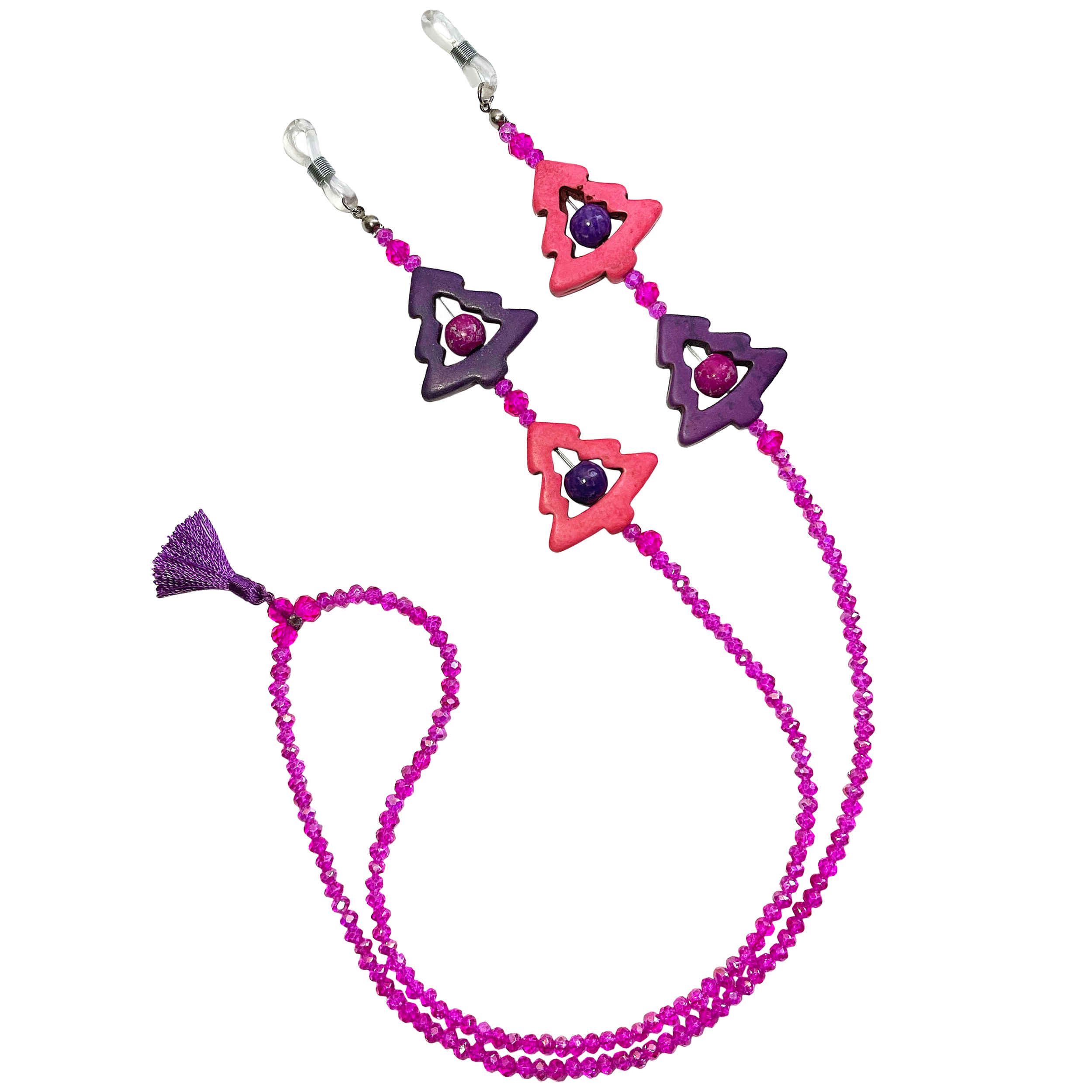 Price and Buy Beaded Glasses Chain – Pink Crystal Beads