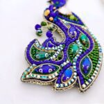 Price and Buy Beaded Peacock Brooch A Touch of Wild Beauty - Image 3