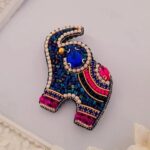 Price and Buy Beautiful and Lovable Colorful Beaded Elephant Brooch - Image 3
