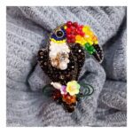 Price and Buy Beautiful Parrot Design Jewel-Embroidered Brooch, Handmade