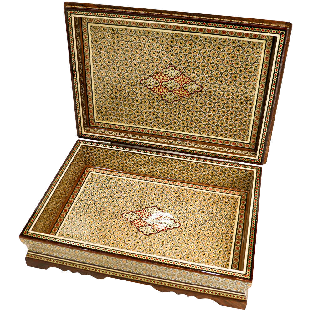 Price and Buy Beautiful Wooden Quran Storage Box – Khatam Enameled with Velvet Lining Model Ali - Image 3