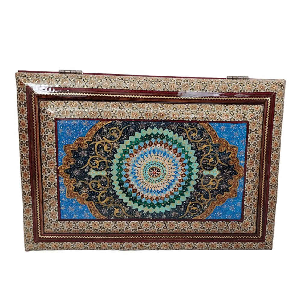 Price and Buy Beautiful Wooden Quran Storage Box – Khatam Enameled with Velvet Lining Model Eslimi - Image 5