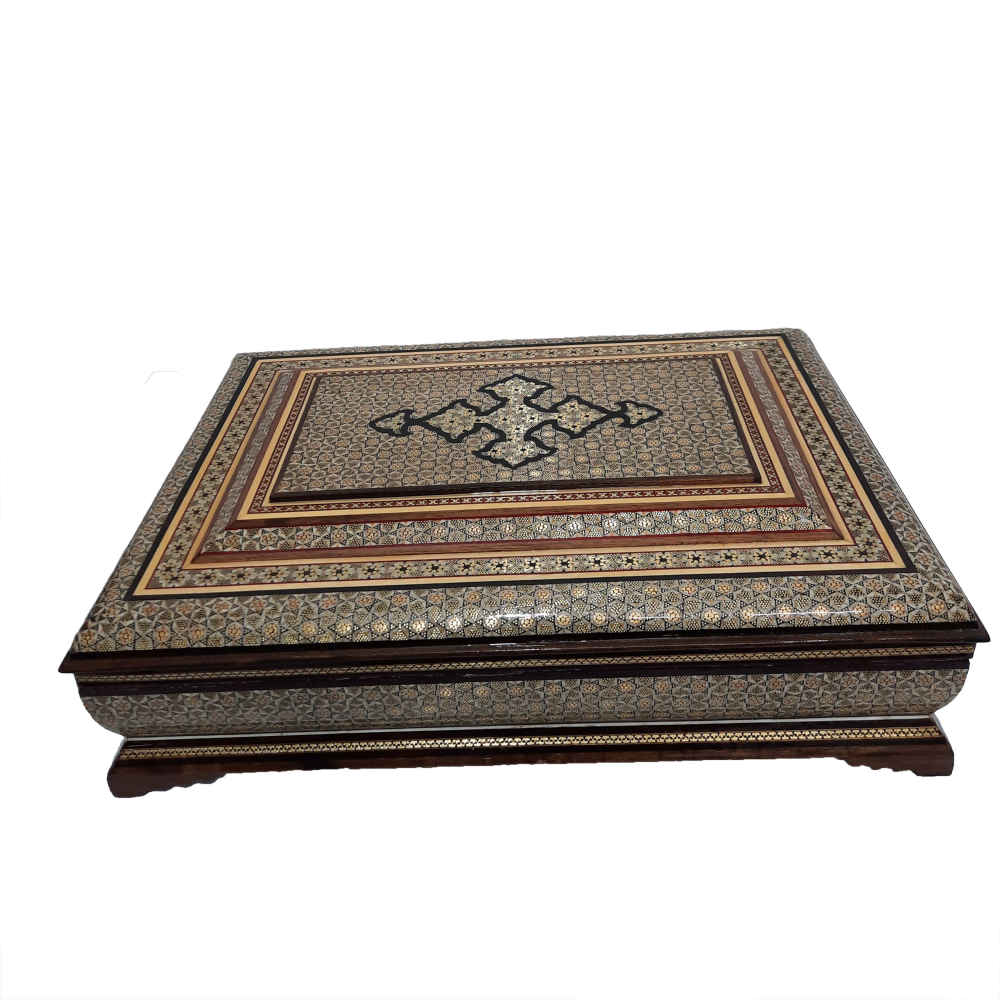Price and Buy Beautiful Wooden Quran Storage Box – Khatam Enameled with Velvet Lining Model Honar