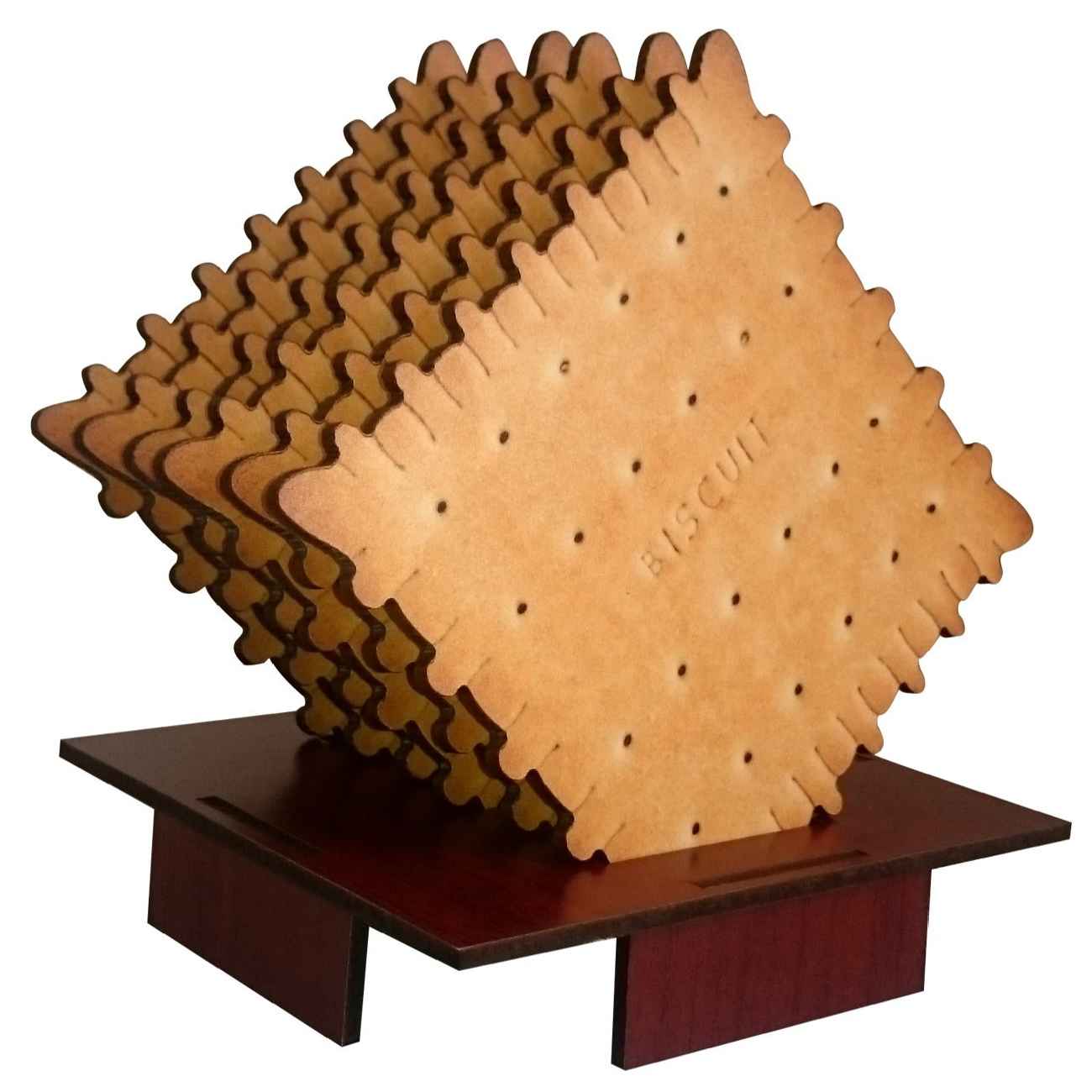 Price and Buy Biscuit Design Wooden Coaster for your Drinks, Pack of 6
