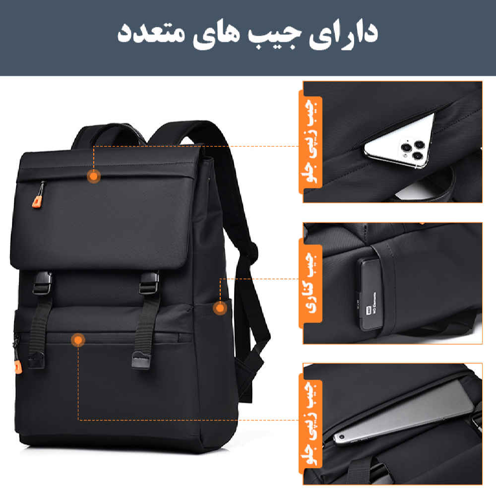 Price and Buy Black 15.6 Inch Laptop Backpack Model Rayka - Image 6