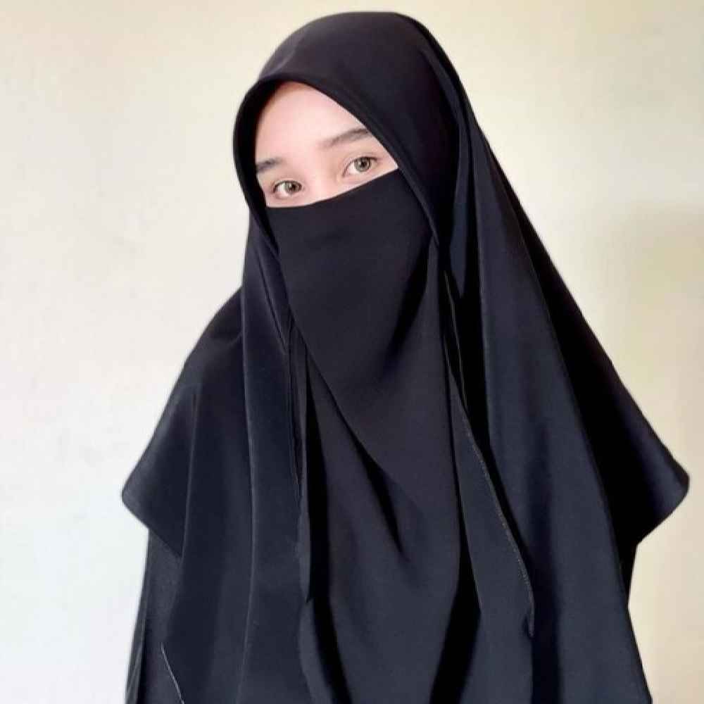 Price and Buy Black Islamic Square Scarf & Half Niqab Set for Women - Image 5