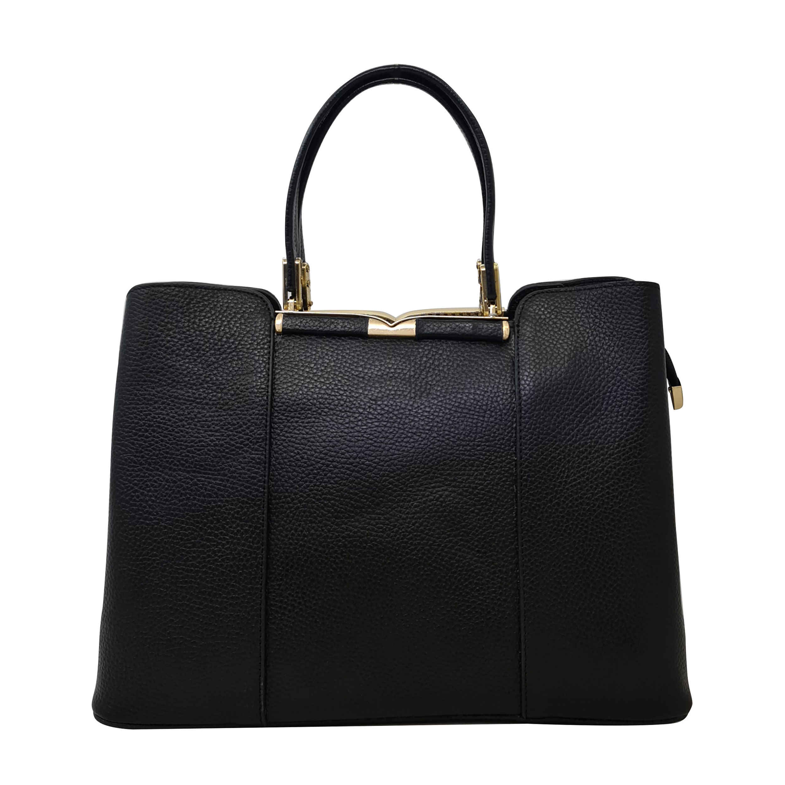Price and Buy Black Leather Bauletto Handbag with Large Capacity for Women