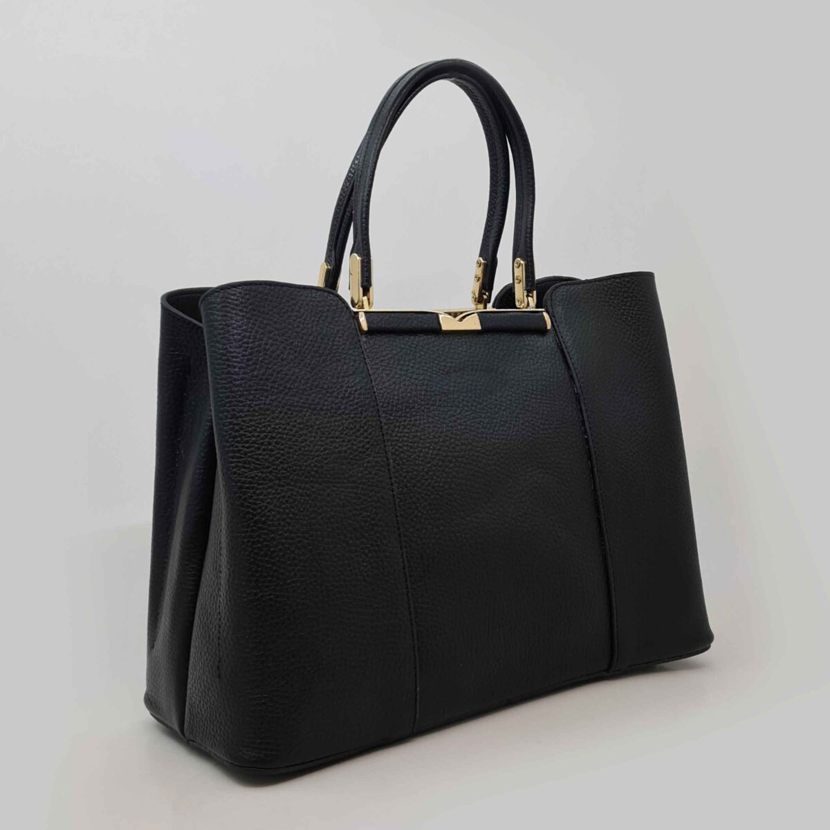 Price and Buy Black Leather Bauletto Handbag with Large Capacity for Women - Image 6