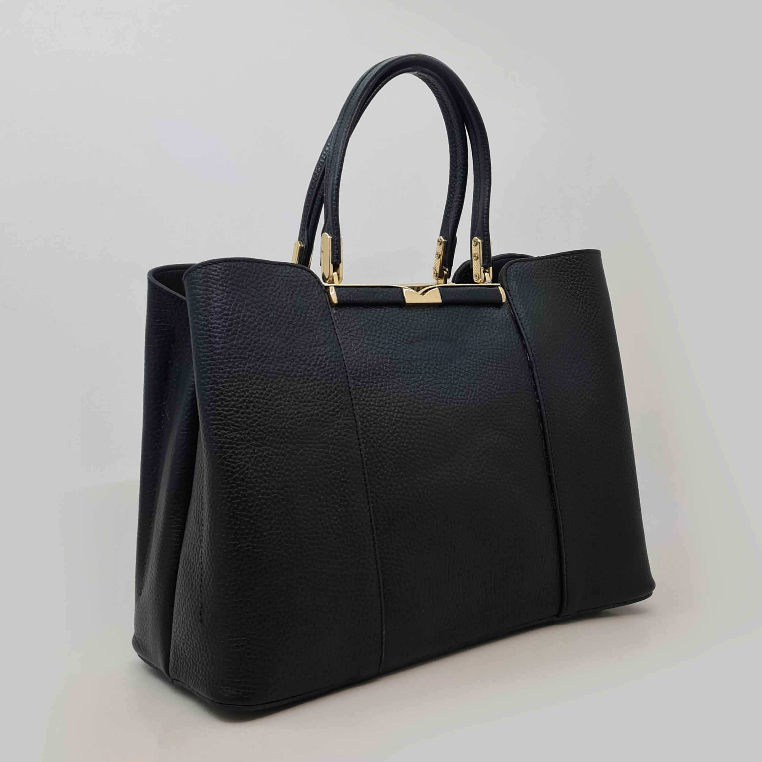 Price and Buy Black Leather Bauletto Handbag with Large Capacity for Women - Image 6