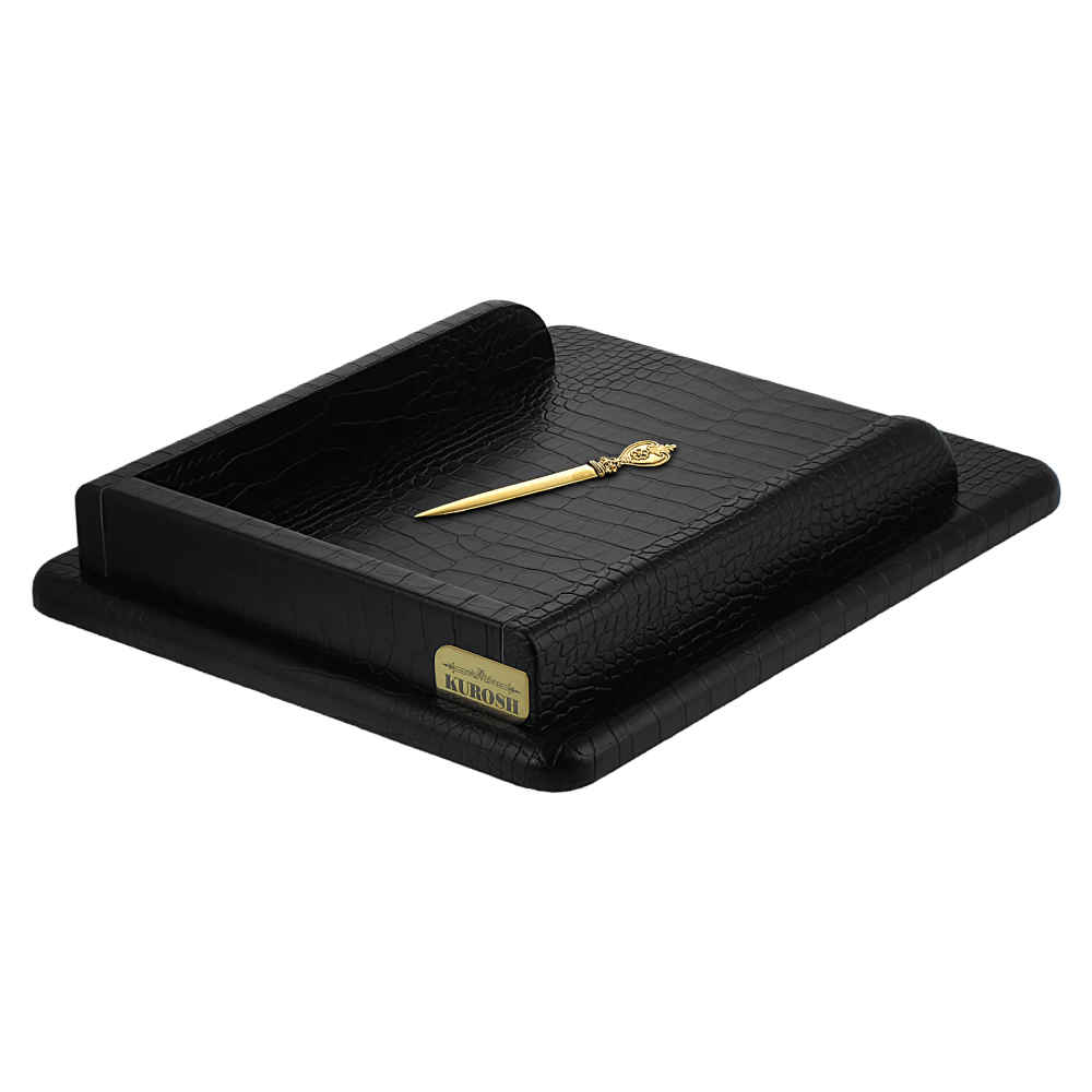 Price and Buy Black Leather Office Desk Organizer Set – 14 Pieces - Image 3
