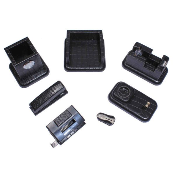 Price and Buy Black Leather Office Desk Organizer Set – 7 Pieces_68fc5e205c515.jpeg Price and Buy Black Leather Office Desk Organizer Set – 7 Pieces