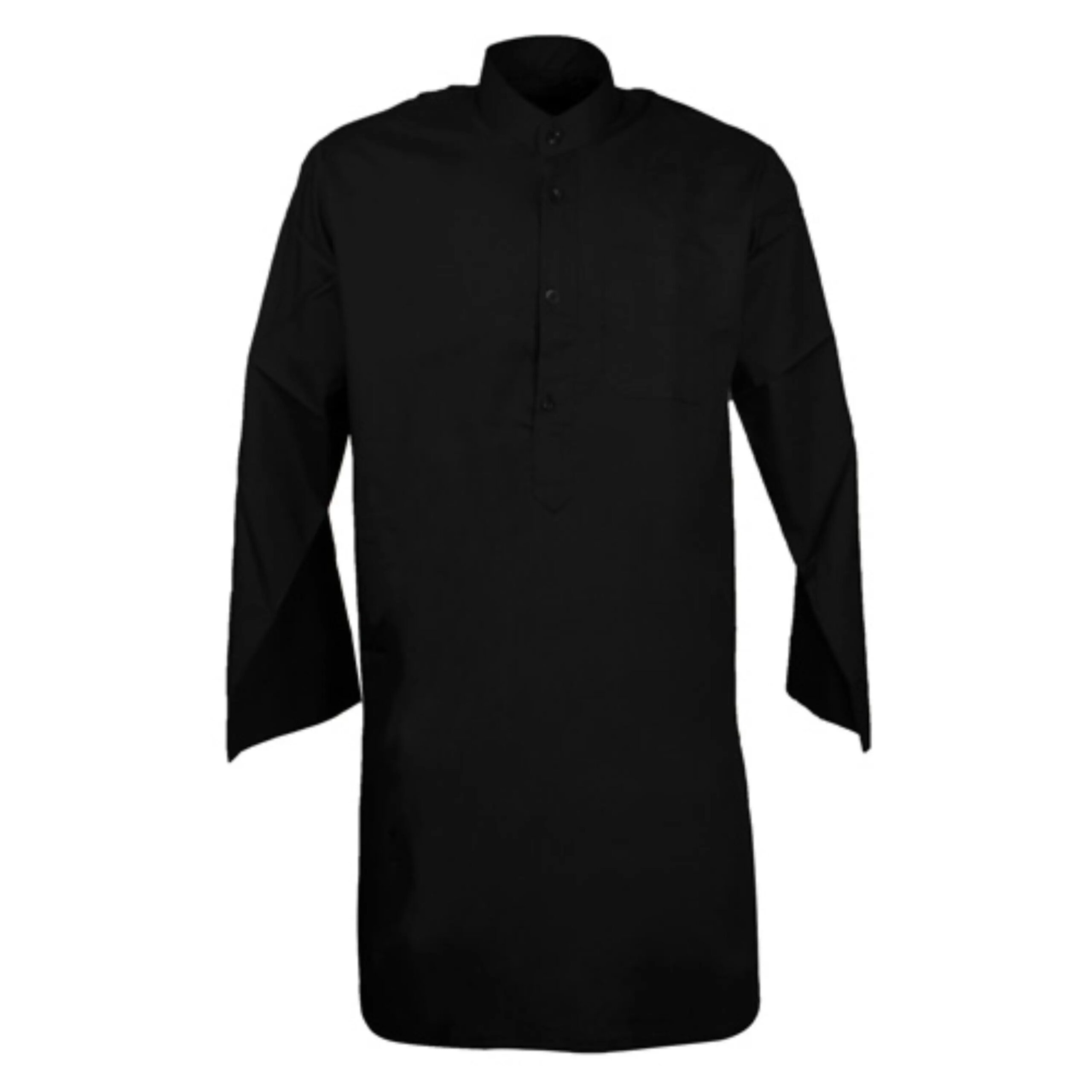 Price and Buy Black Pakistani Kurta for Men – Traditional Long Shirt - Image 3
