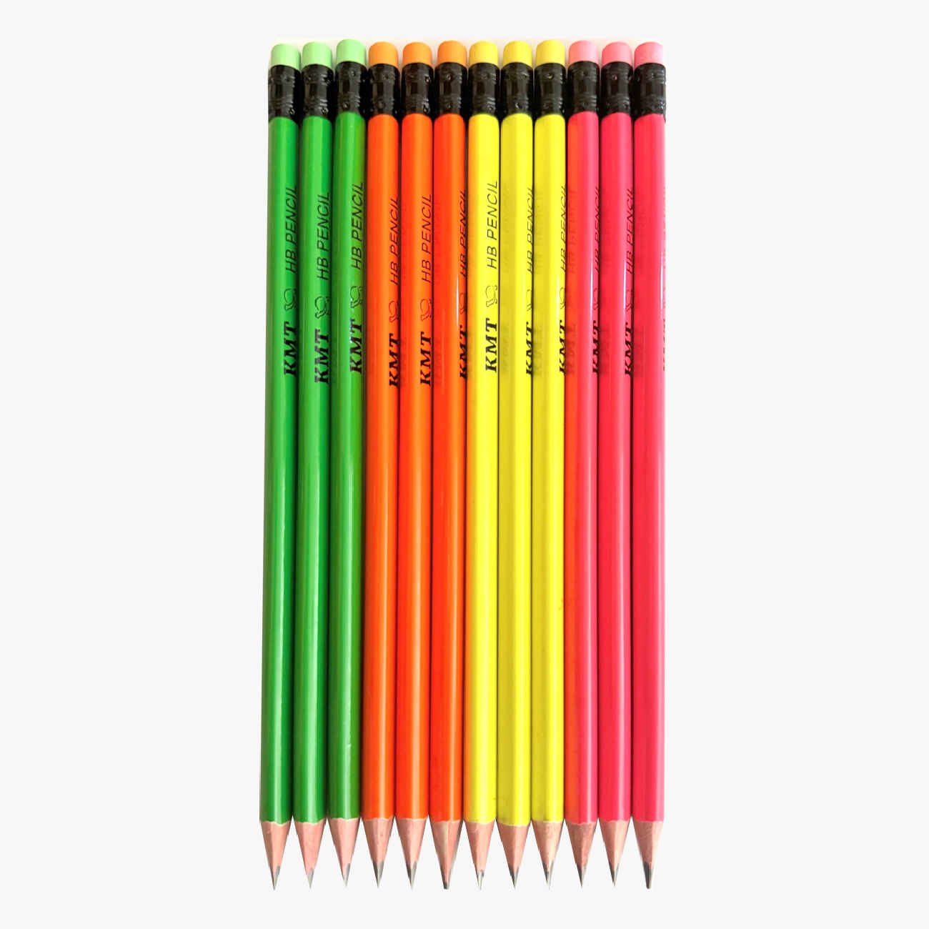 Price and Buy Black Pencils with Eraser in Triangular Fluorescent Design – Pack of 12 for School & Office_6903c5837a681.jpeg Price and Buy Black Pencils with Eraser in Triangular Fluorescent Design – Pack of 12 for School & Office - Image 1
