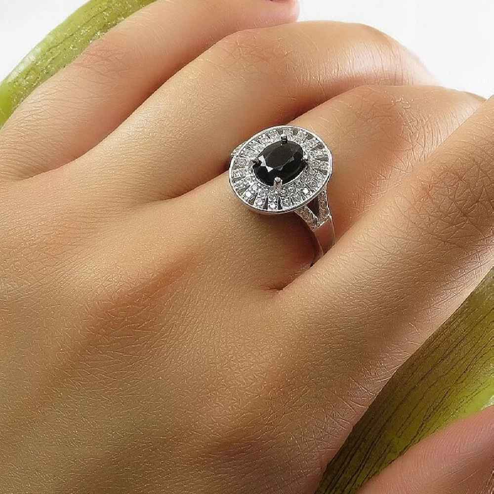 Price and Buy Black Ruby Engagement Silver Ring Bliss for Women Kiana - Image 3