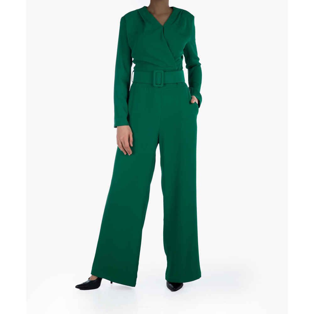 Price and Buy Blend Green Jumpsuit with Side Belt for Women Gelareh